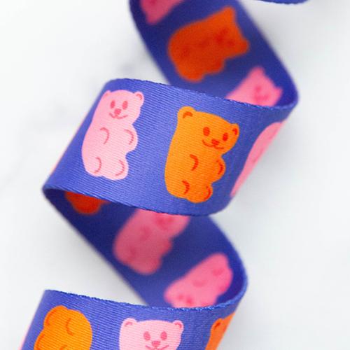 Gummy Bears R Blue Webbing 1.5" - Stitch Supply Co. | Moda