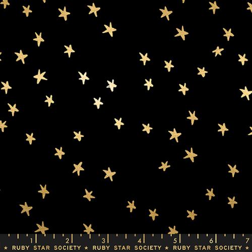 Starry Metallic Black Gold - Ruby Star Society | Moda