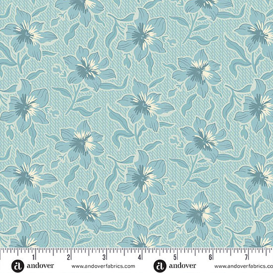 Andover Fabrics Sewing Bird - Lilly Glacier