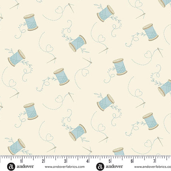 Andover Fabrics Sewing Bird - Needle and Thread Cotton