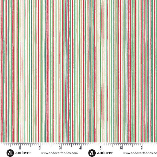 Andover Fabrics Country Christmas - Fine Stripe Cream