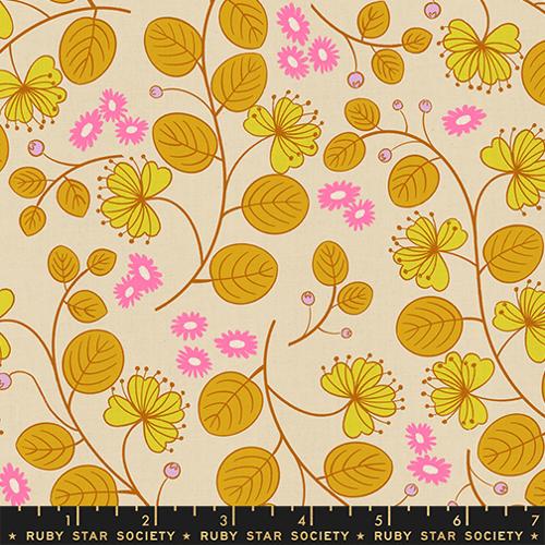 Caper Floral Parchment - LoFi Linens by Rashida Coleman-Hale for Ruby Star Society | Moda