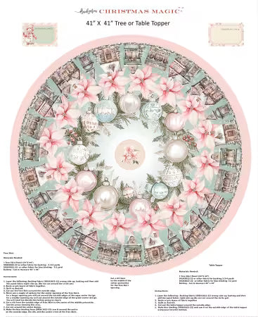 Light Blue Tree Skirt Panel 54 Inch - Christmas Magic by Frank Garcia | Blank Quilting