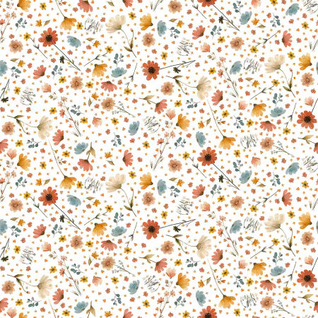 Ivory Ditsy Flowers - Nursery Rhyme Time | Blank Quilting