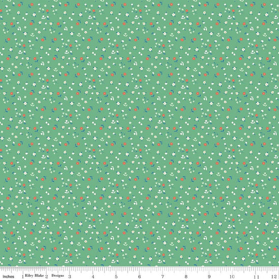Flowers - Green | Cotton Nook by Minki Kim | Riley Blake Designs