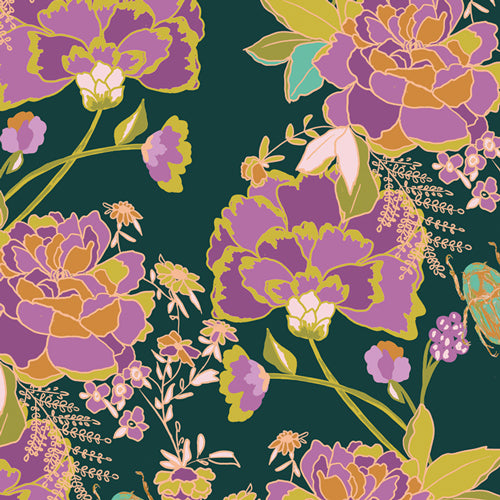 Greet the Guests Vert - 365 Fifth Avenue by Bari J. | Art Gallery Fabrics