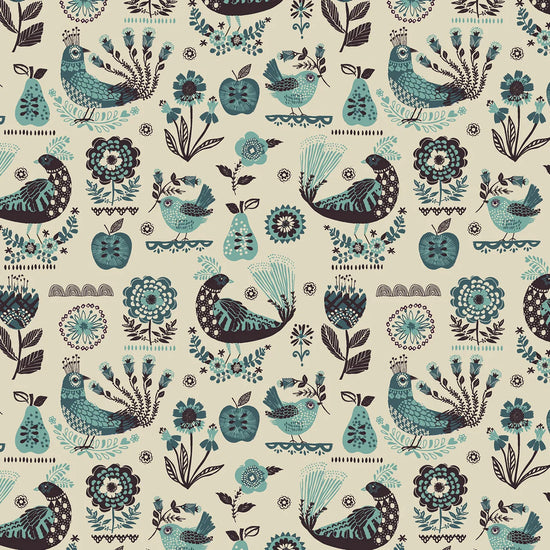 Songbirds - Ecru - Fine Folk by Helen Black | Thread & Ink Design Studio