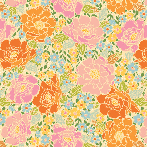 Woods Rose Garden - Marigold by Maureen Cracknell | Art Gallery Fabrics
