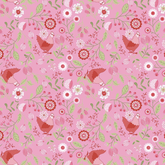 Poppie Cotton Smitten Chicken - Smitten Chicken Pink