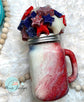 RTS - “OH MY STARS” PATRIOTIC GLASS MASON JAR WITH 3-D STAR TOPPER LID